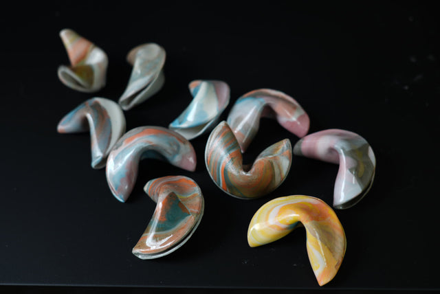 Marbled Ceramic Fortune Cookies • Made to last forever