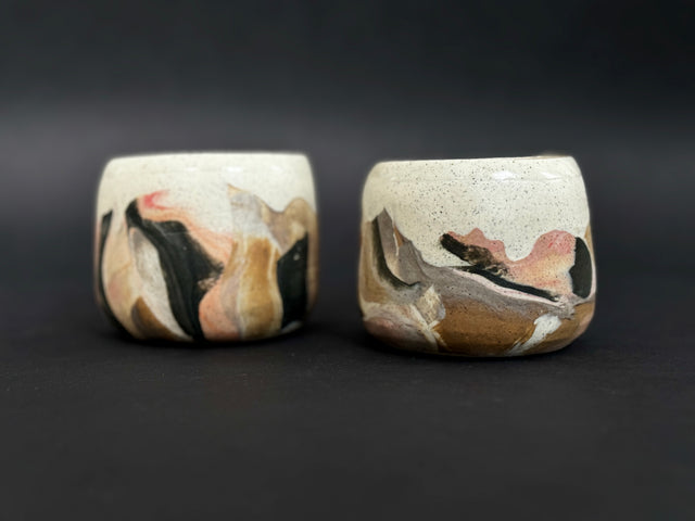 Ceramic Unique Colourful Mugs, a Pair