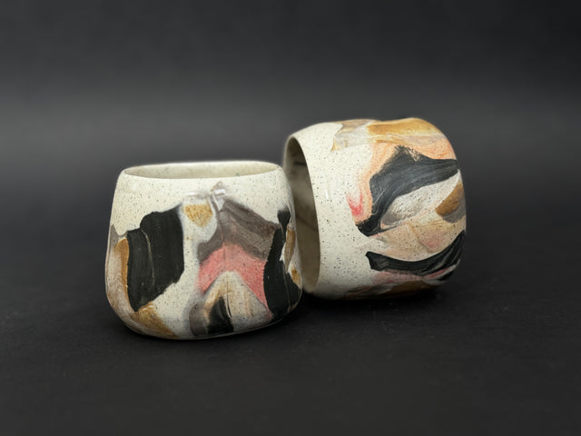 Ceramic Unique Colourful Mugs, a Pair
