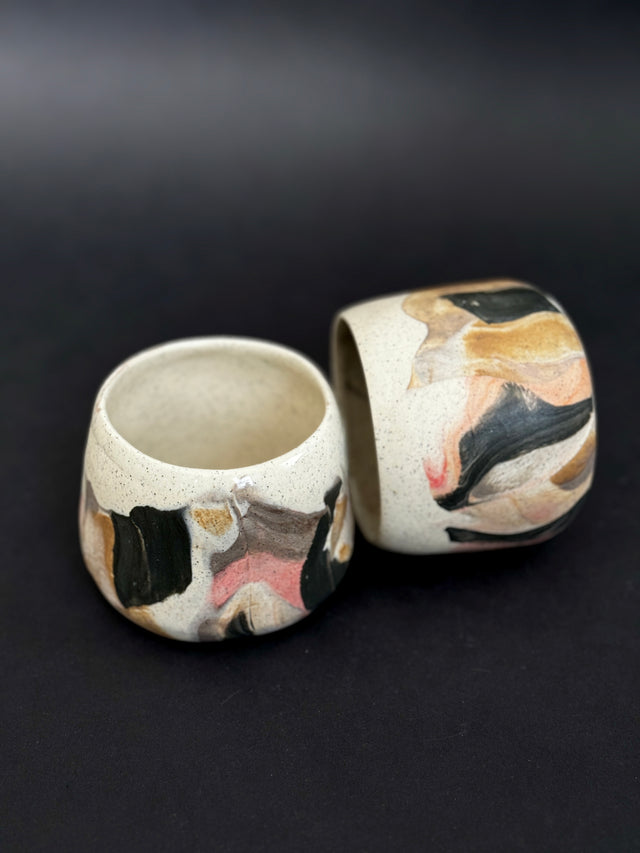 Ceramic Unique Colourful Mugs, a Pair