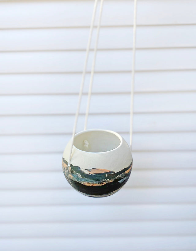 Hanging Planter Ceramic, Landscape Motif Series