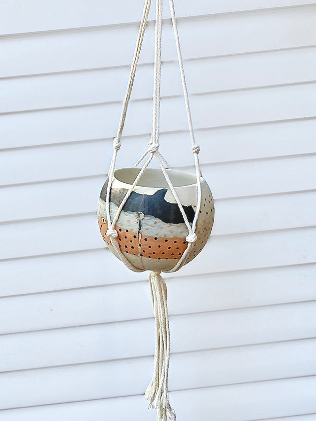Hanging Planter Ceramic, Landscape Motif Series
