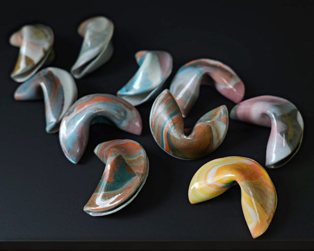 Marbled Ceramic Fortune Cookies • Made to last forever