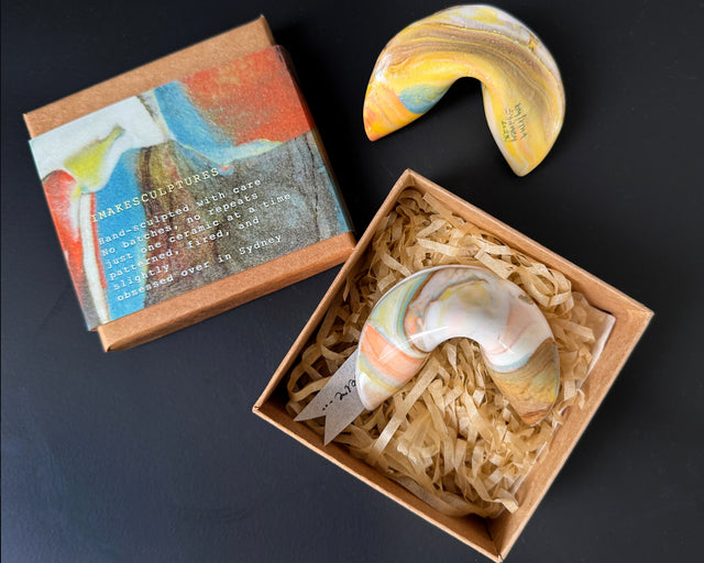 Marbled Ceramic Fortune Cookies • Made to last forever