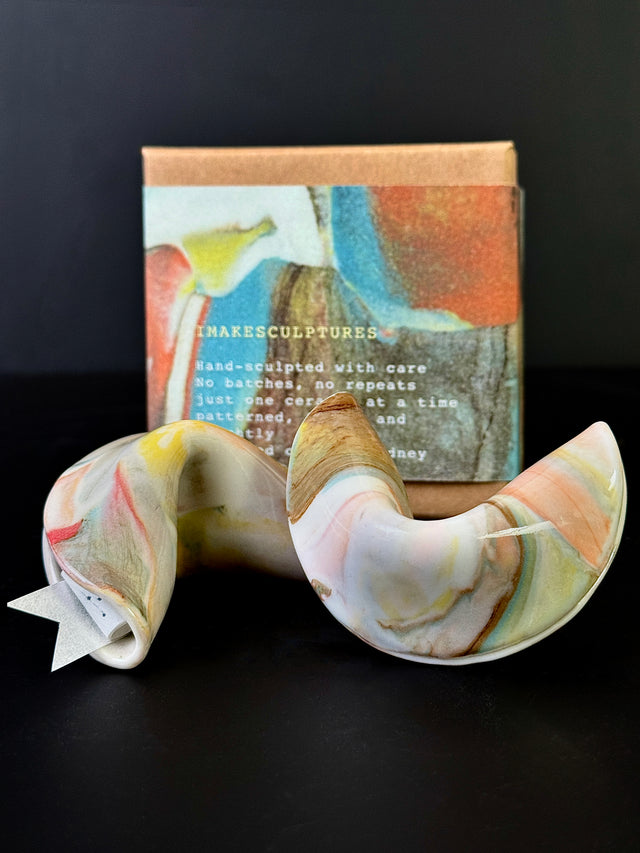 Marbled Ceramic Fortune Cookies • Made to last forever