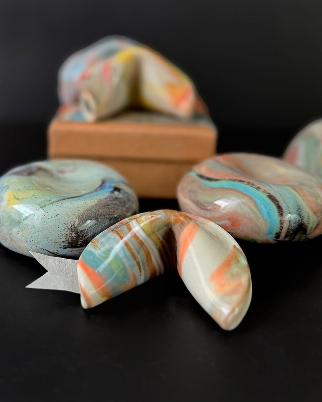 Marbled Ceramic Fortune Cookies • Made to last forever