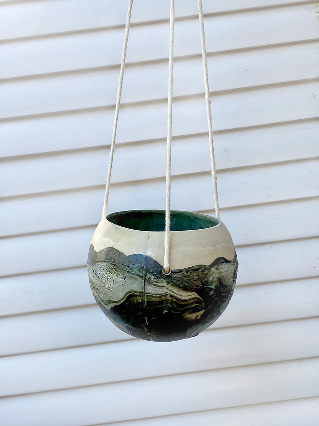Hanging Planter Ceramic, Landscape Motif Series